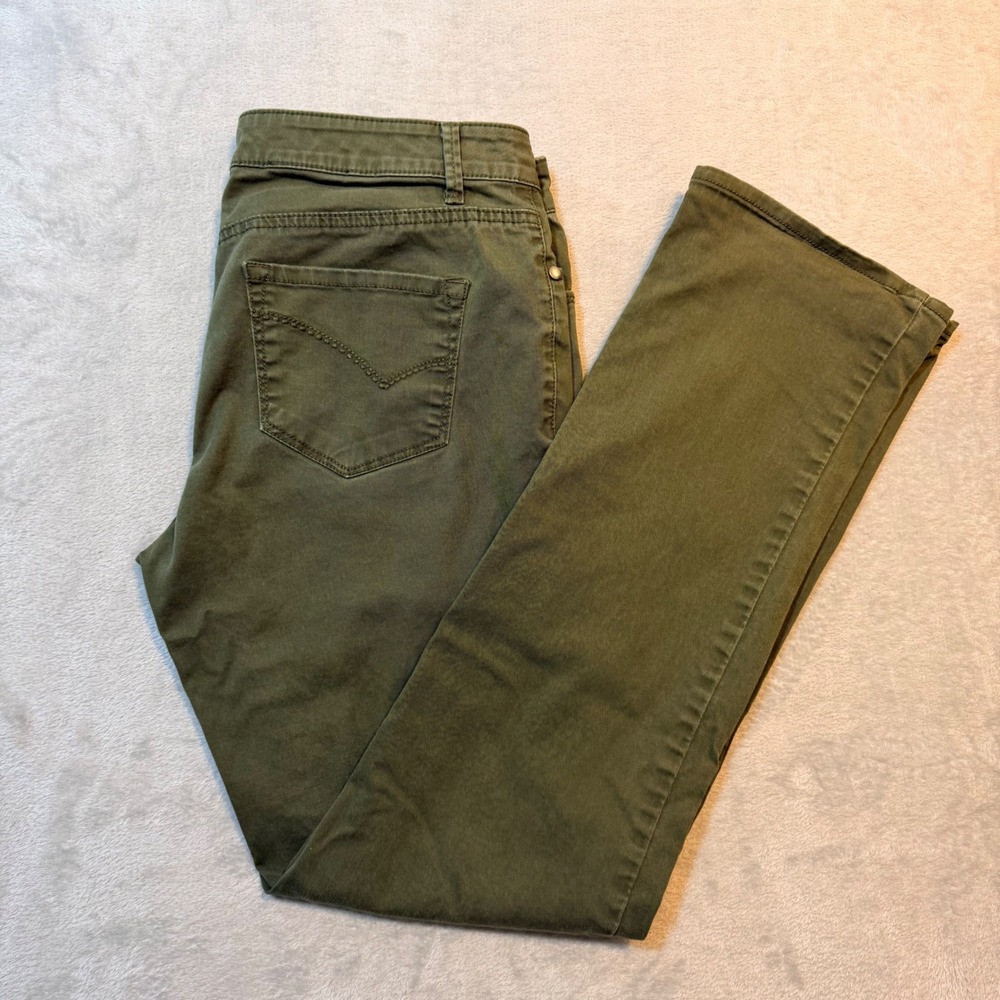 Olive Green Straight Leg Pants Mid Rise Utility 5-Pocket Trousers 31x30 gorpcore